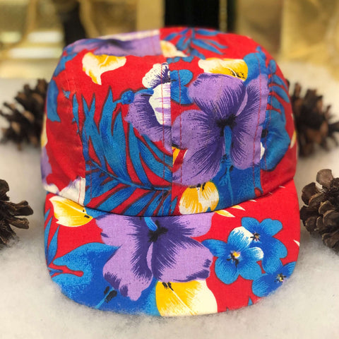 Vintage Wendy's Floral All Over Print Employee Snapback Hat