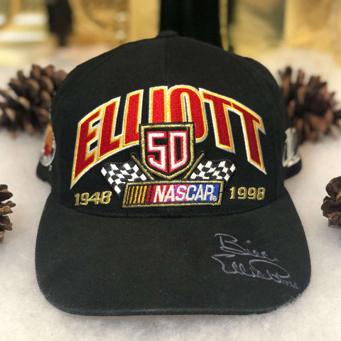 Vintage 1998 NASCAR 50th Anniversary Bill Elliott Logo Athletic Snapback Hat