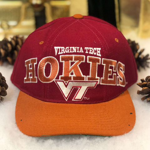 Vintage NCAA Virginia Tech Hokies Starter Tri-Power Arch Logo Wool Snapback Hat