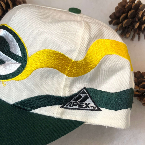 Vintage Deadstock NWOT NFL Green Bay Packers Apex One Swirl Wool Snapback Hat