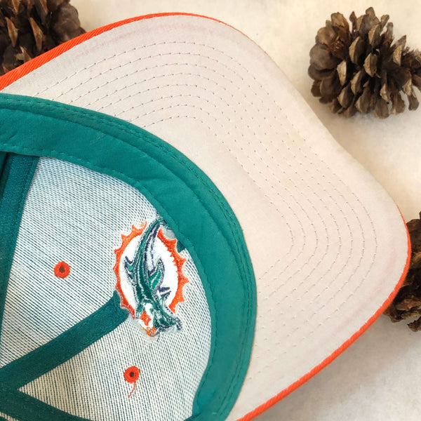 Vintage Deadstock NWOT NFL Miami Dolphins Logo 7 Twill Snapback Hat
