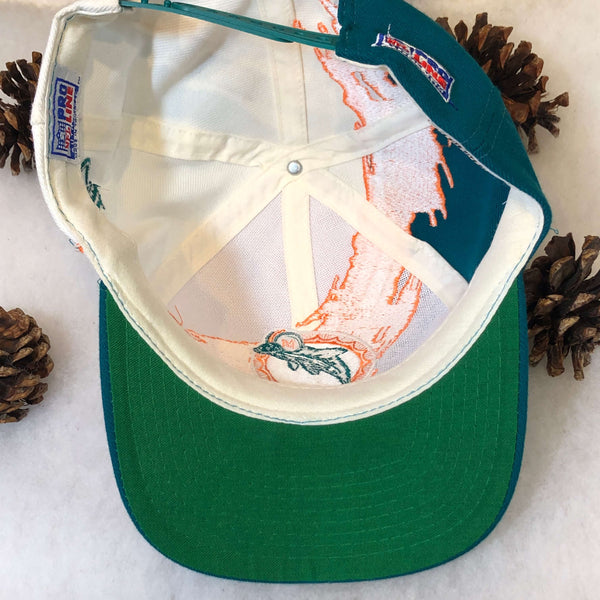 Vintage Deadstock NWOT NFL Miami Dolphins Logo Athletic Splash Wool Snapback Hat