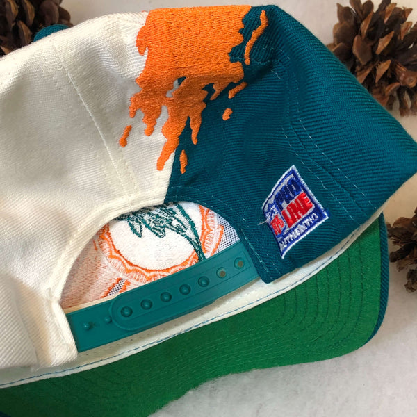 Vintage Deadstock NWOT NFL Miami Dolphins Logo Athletic Splash Wool Snapback Hat