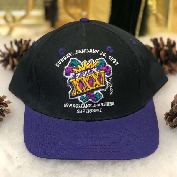 Vintage Deadstock NWOT NFL Super Bowl XXXI Patriots Packers Baked Lays Twill Strapback Hat