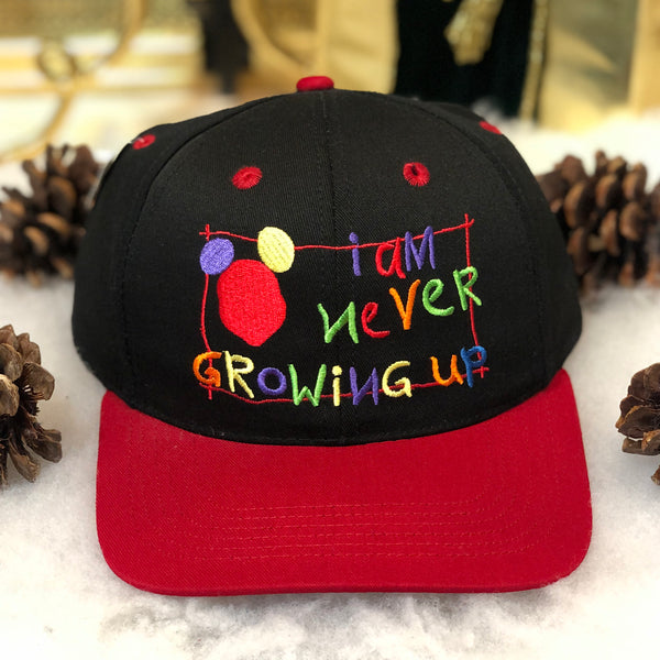 Vintage Deadstock NWT Disney "I Am Never Growing Up" Twill Snapback Hat