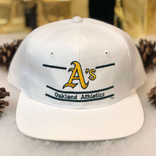 Vintage Deadstock NWT MLB Oakland Athletics The Game Split Bar Twill Snapback Hat