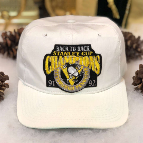 Vintage 1991-92 NHL Pittsburgh Penguins Back-to-Back Stanley Cup Champions Starter Twill Snapback Hat