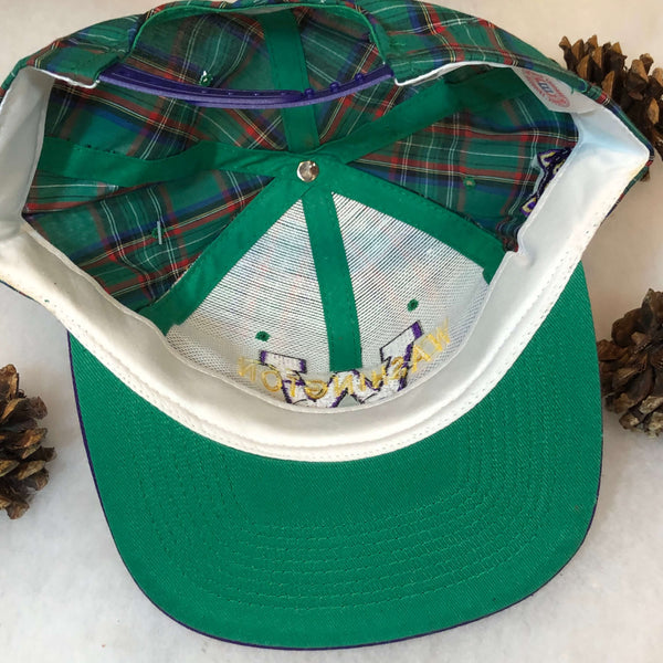 Vintage Deadstock NWT NCAA Washington Huskies Plaid Head Start Snapback Hat