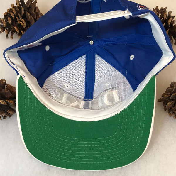 Vintage Deadstock NWT NCAA Duke Blue Devils The Game Split Bar Twill Snapback Hat