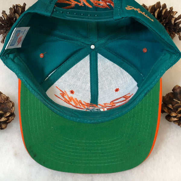 Vintage Deadstock NWOT NFL Miami Dolphins AJD Sketch Twill Snapback Hat