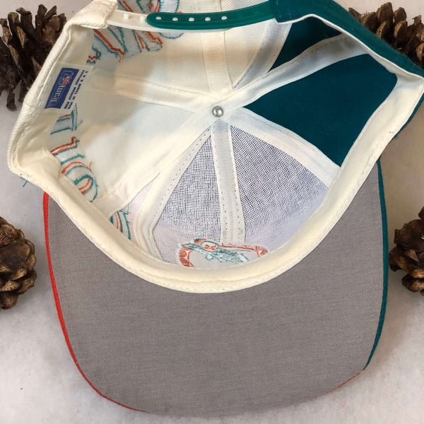 Vintage Deadstock NWOT NFL Miami Dolphins Drew Pearson Swirl Wool Snapback Hat