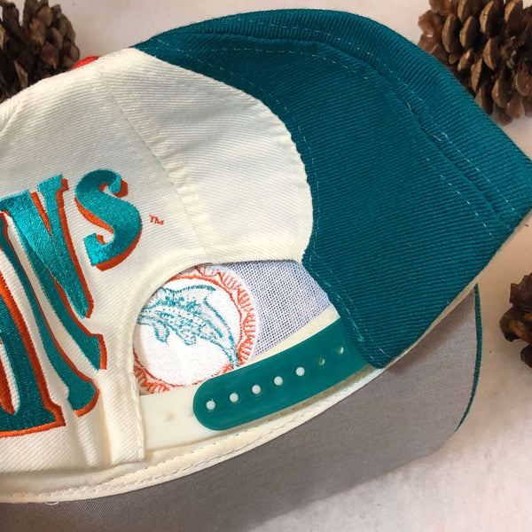 Vintage Deadstock NWOT NFL Miami Dolphins Drew Pearson Swirl Wool Snapback Hat