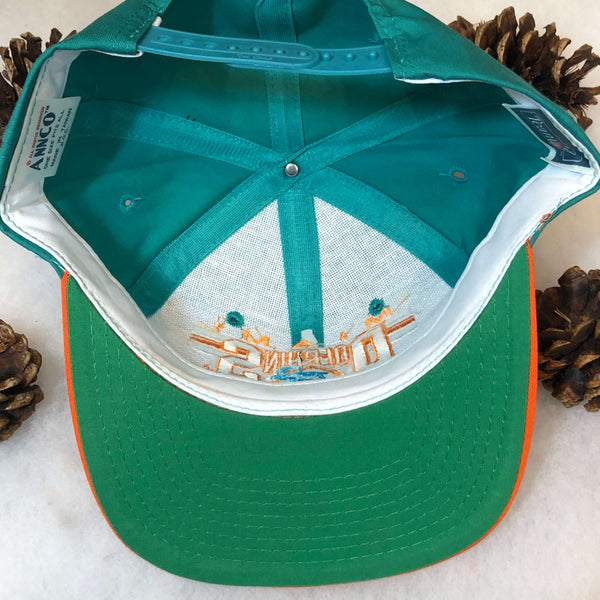 Vintage Deadstock NWOT NFL Miami Dolphins Annco Twill Snapback Hat