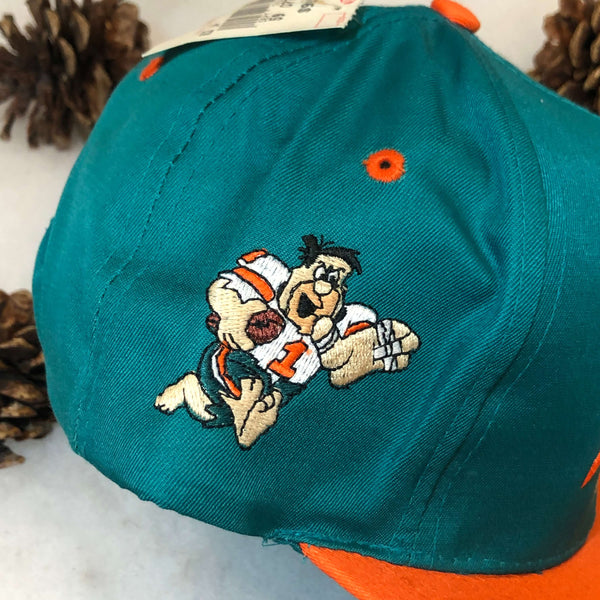 Vintage Deadstock NWT 1993 NFL Miami Dolphins The Flintstones Fred Hanna-Barbera Twill Snapback Hat