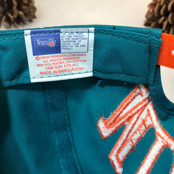 Vintage Deadstock NWOT NFL Miami Dolphins Drew Pearson Brim Spellout Twill Snapback Hat