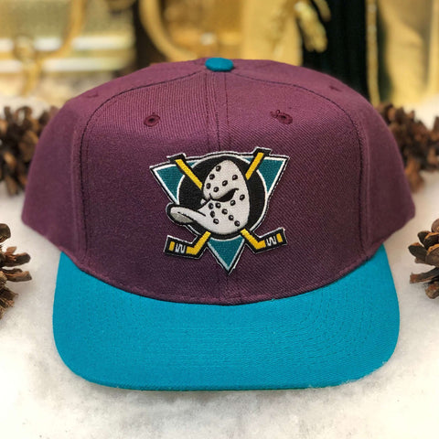 Vintage Deadstock NWOT NHL Anaheim Mighty Ducks Otto Cap Wool Snapback Hat