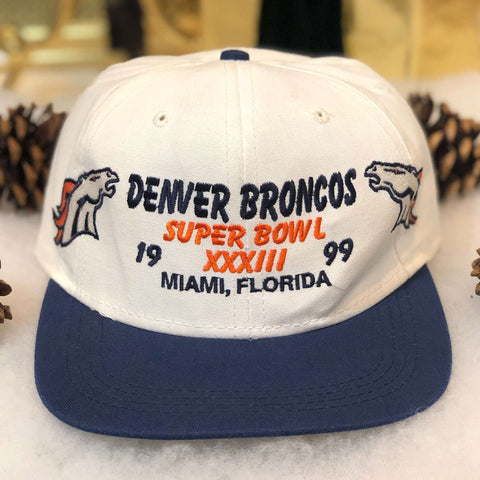 Vintage 1999 NFL Super Bowl XXXIII Denver Broncos Twill Strapback Hat