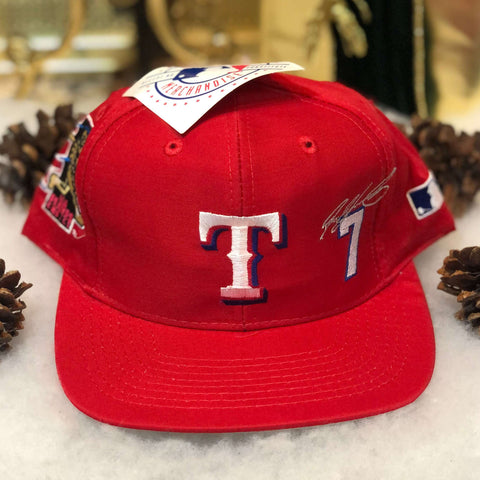Vintage Deadstock NWT MLB Texas Rangers Ivan "Pudge" Rodriguez Twill Snapback Hat