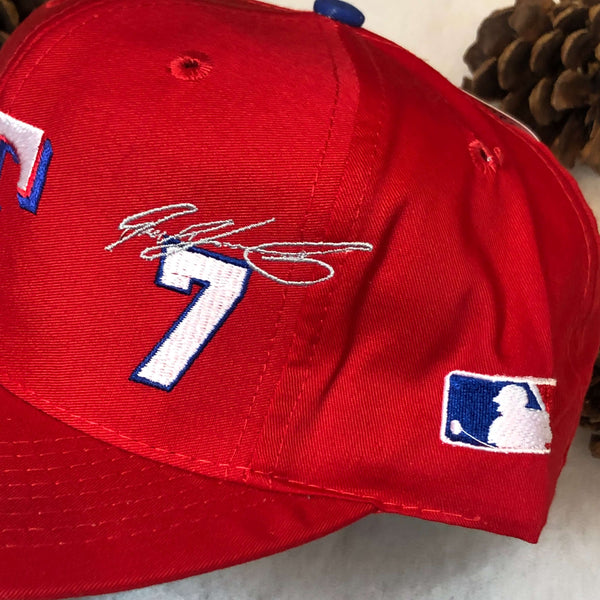Vintage Deadstock NWT MLB Texas Rangers Ivan "Pudge" Rodriguez Twill Snapback Hat