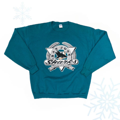 Vintage 1991 NHL San Jose Sharks Trench Crewneck Sweatshirt (XL)