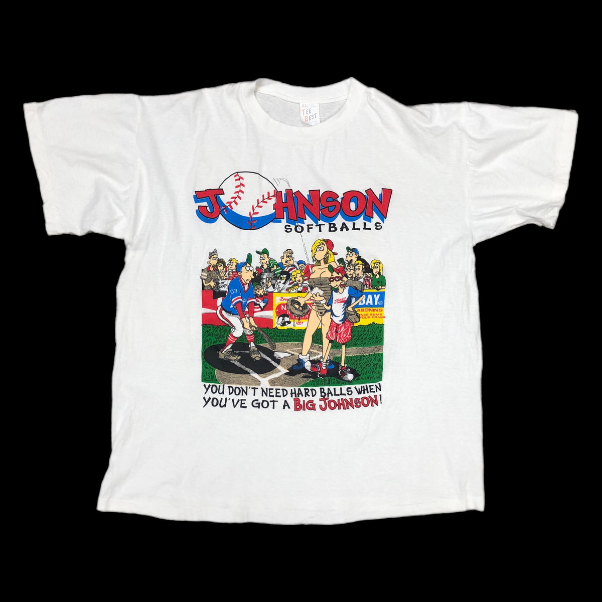 Vintage Big Johnson Softballs Humor T-Shirt (L) – 🎅 Bad Santa
