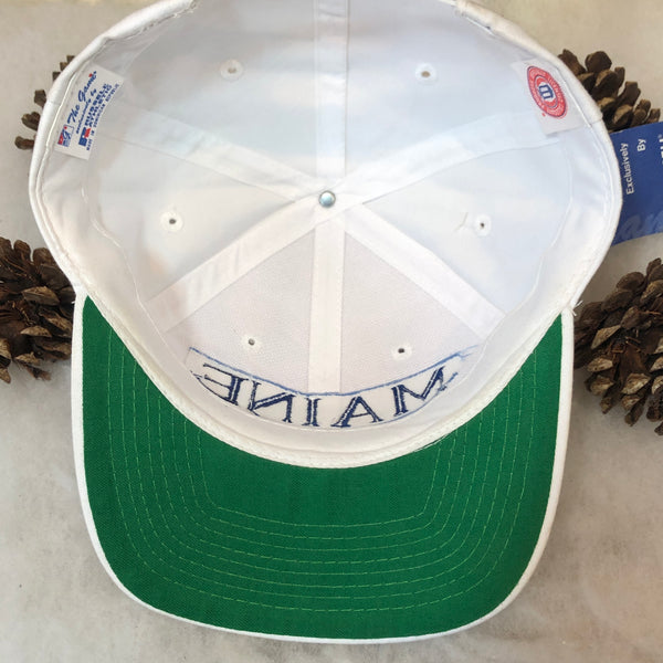 Vintage Deadstock NWT NCAA Maine Black Bears The Game Split Bar Twill Snapback Hat