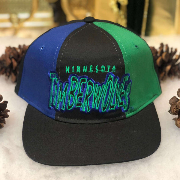 Vintage Deadstock NWOT NBA Minnesota Timberwolves Starter Bubble Script Twill Snapback Hat