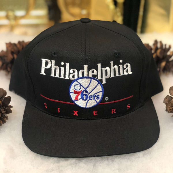Vintage Deadstock NWOT NBA Philadelphia 76ers Twins Enterprise Bar Line Twill Snapback Hat