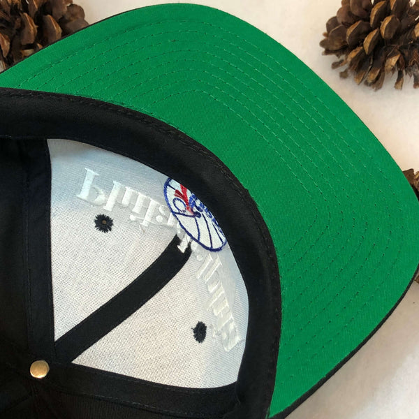 Vintage Deadstock NWOT NBA Philadelphia 76ers Twins Enterprise Bar Line Twill Snapback Hat