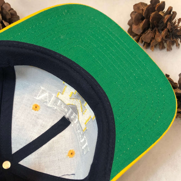 Vintage Deadstock NWOT NCAA Michigan Wolverines Twins Enterprise Bar Line Twill Snapback Hat