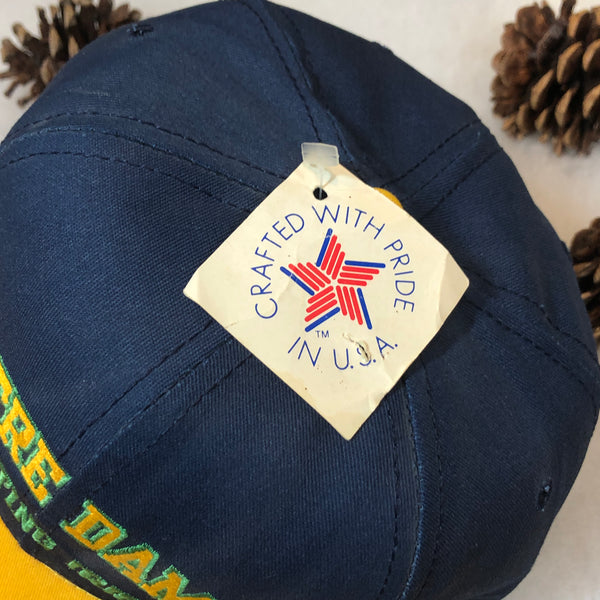 Vintage Deadstock NWT NCAA Notre Dame Fighting Irish P Cap Twill Snapback Hat