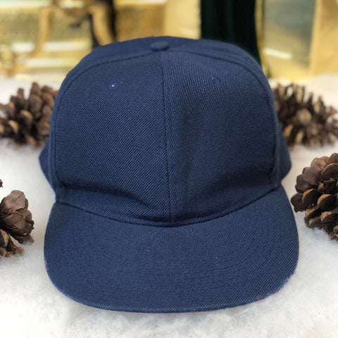 Navy Blue Blank Fitted Hat