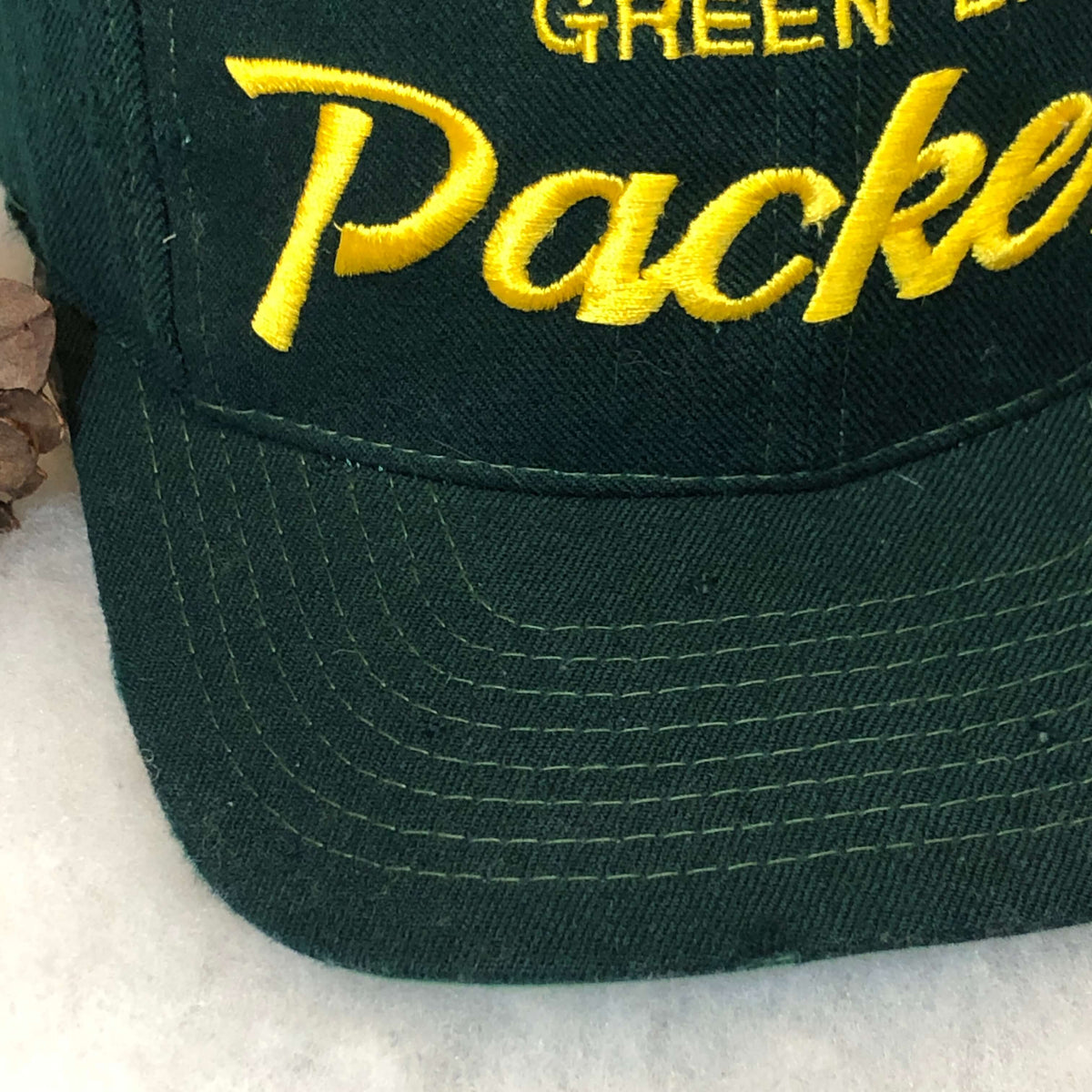 Vintage Green Bay Packers Sports Specialties Script SnapBack Hat Cap 100%  Wool