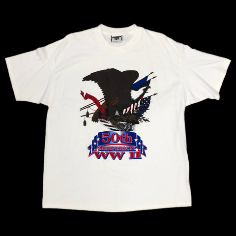 Vintage Deadstock NWOT 1991 World War II USA 50th Anniversary Bald Eagle T-Shirt (XL)