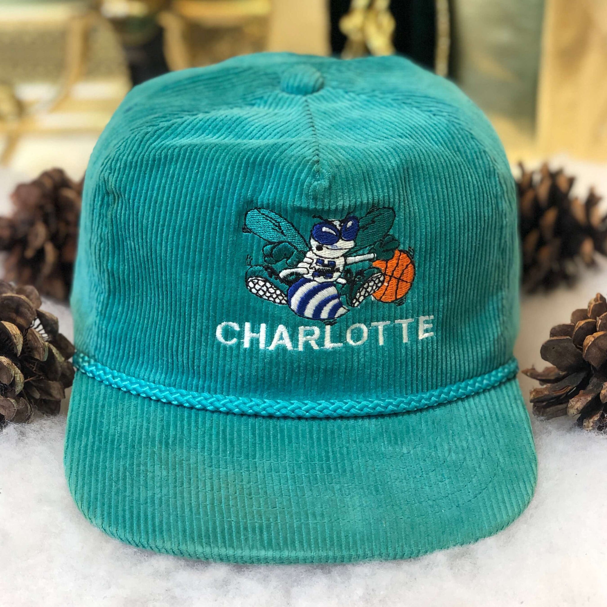 Vintage NBA Charlotte Hornets AmaPro Corduroy Strapback Hat