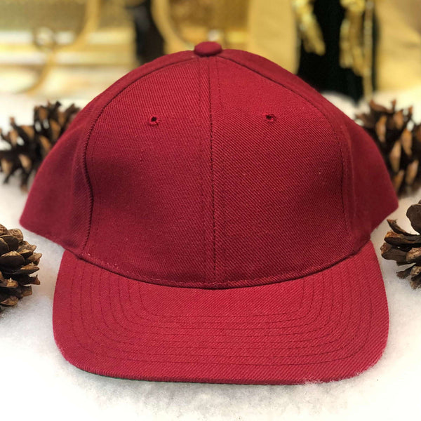 Vintage Deadstock NWOT Red Blank Wool Rece Strapback Hat