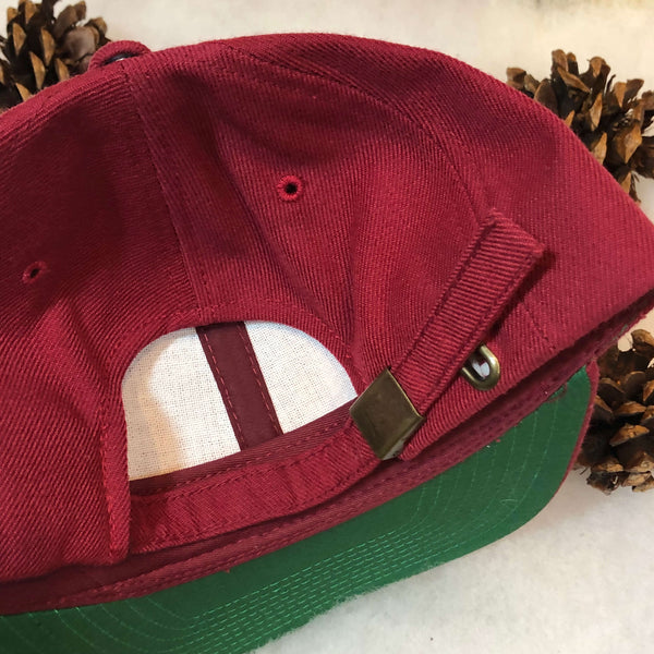 Vintage Deadstock NWOT Red Blank Wool Rece Strapback Hat