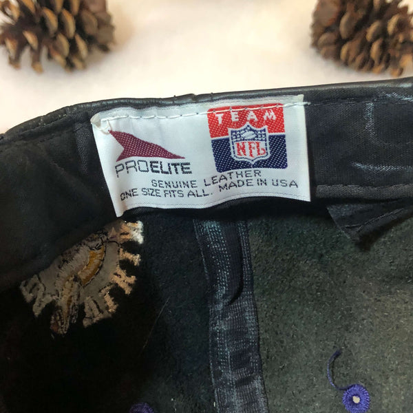 Vintage Deadstock NWOT NFL Minnesota Vikings Leather Strapback Hat
