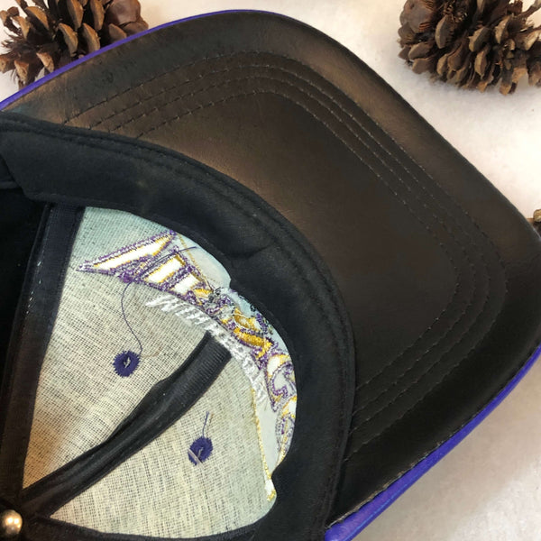 Vintage Deadstock NWOT NFL Minnesota Vikings Leather Strapback Hat