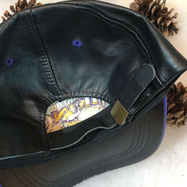 Vintage Deadstock NWOT NFL Minnesota Vikings Leather Strapback Hat