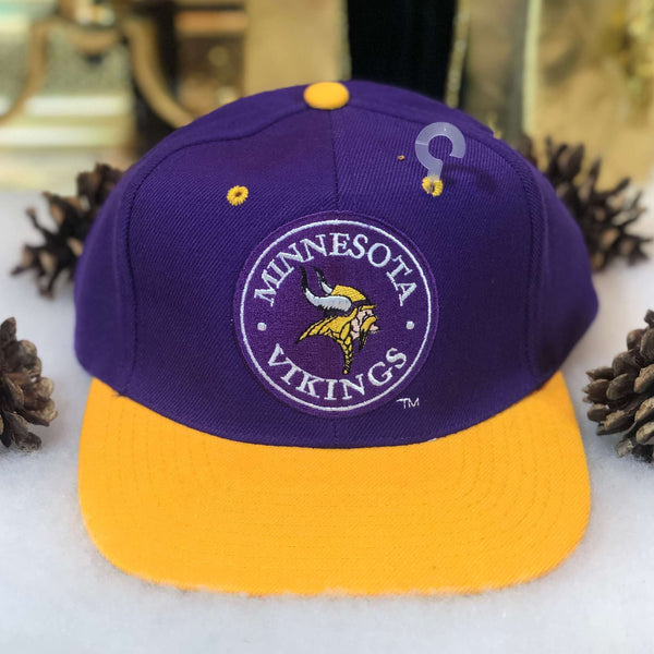 Vintage Deadstock NWOT NFL Minnesota Vikings AJD Wool Snapback Hat
