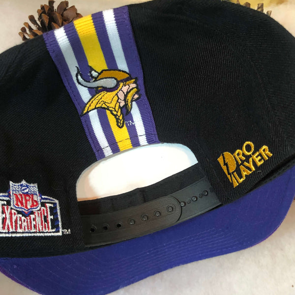 Vintage Deadstock NWOT NFL Minnesota Vikings Pro Player Spellout Wool Snapback Hat