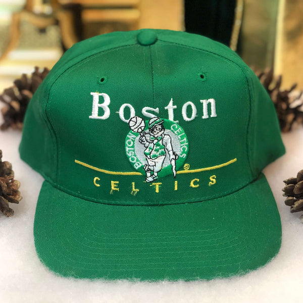 Vintage Deadstock NWOT NBA Boston Celtics Twins Enterprise Bar Line Snapback Hat