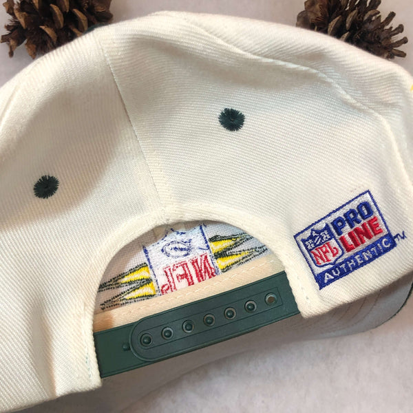 Vintage Deadstock NWOT NFL Green Bay Packers Logo Athletic Diamond Wool Snapback Hat