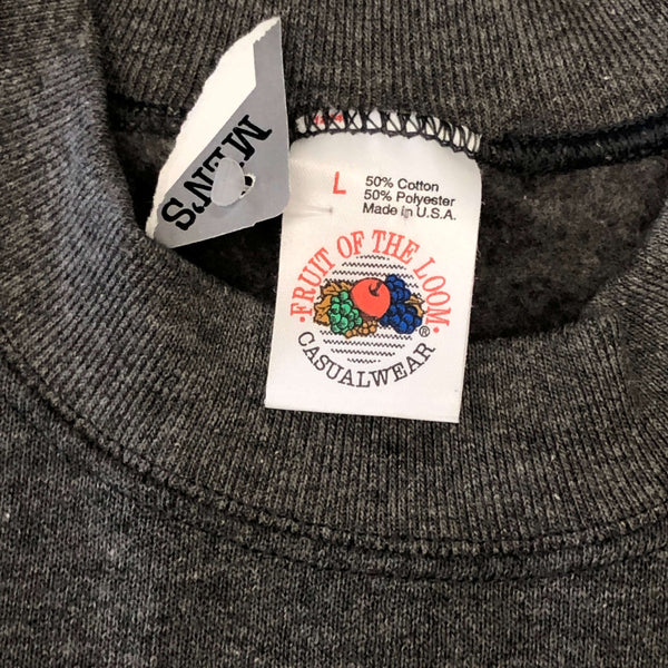 Vintage Deadstock NWT Fruit of the Loom Blank Dark Gray Crewneck Sweatshirt (L)