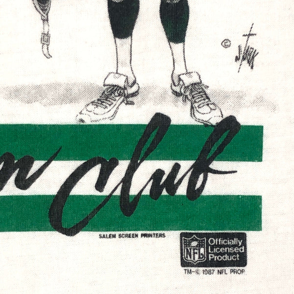 Vintage 1987 NFL New York Jets "Touchdown Club" Salem Sportswear Caricature T-Shirt (L)