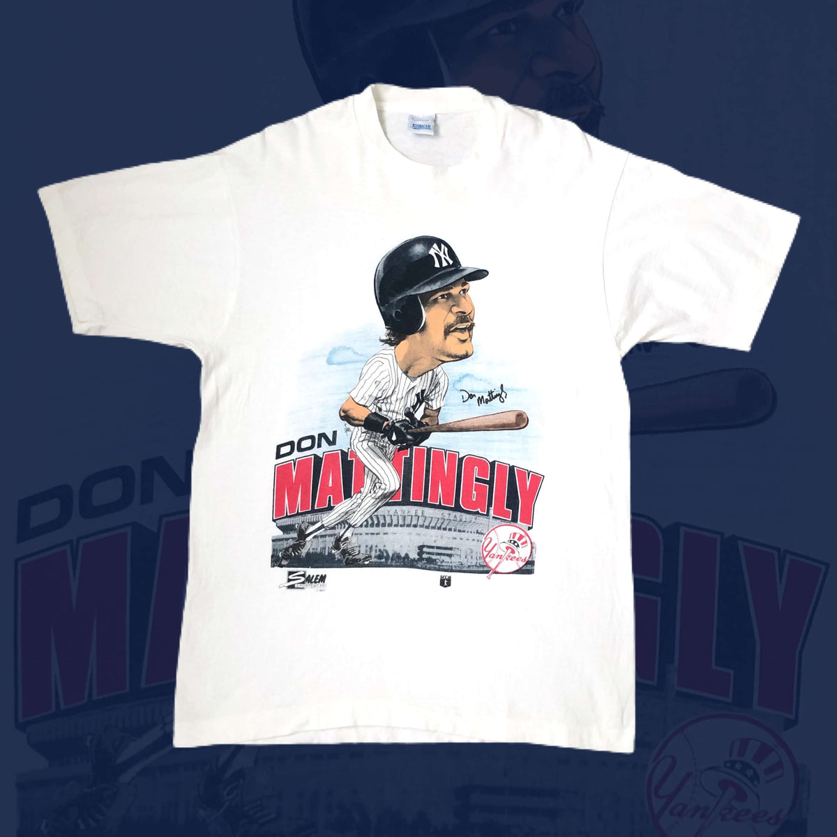 Don Mattingly New York Baseball Caricature T Shirt