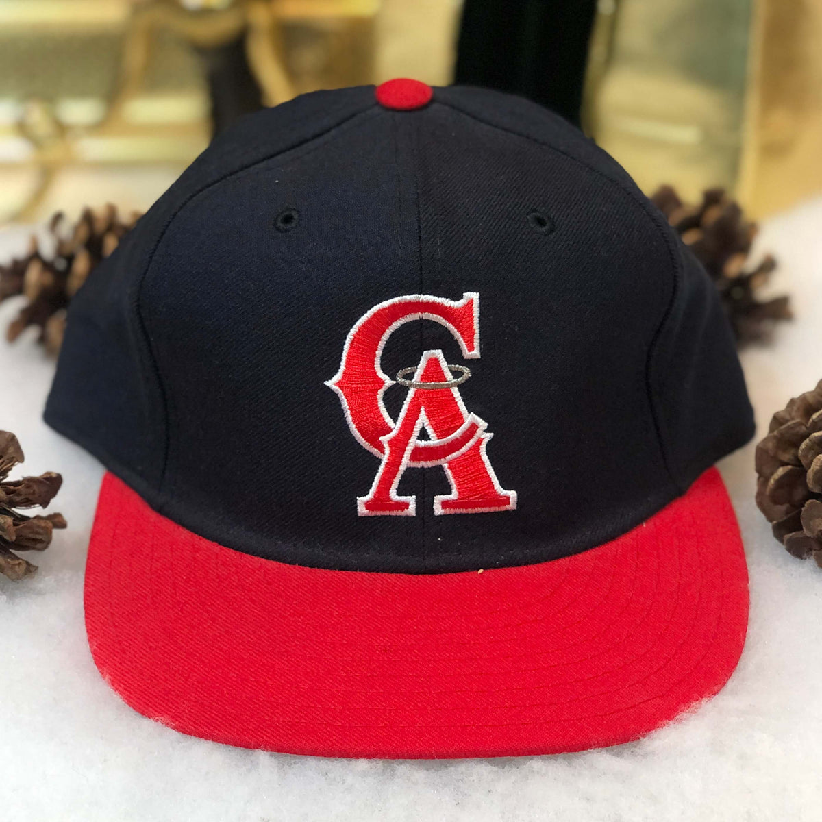 California Angels Hat Baseball Cap Fitted 7 5/8 New Era Vintage MLB Retro  Halo