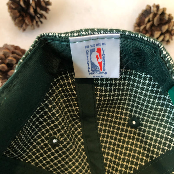 Vintage Deadstock NWT Logo Athletic NBA Seattle Supersonics Checkered Plaid Velcro Hat