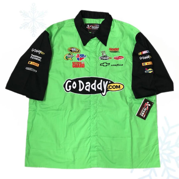 Vintage Deadstock NWT NASCAR GoDaddy.com Mark Martin Pit Crew Button Up Shirt (XXL)